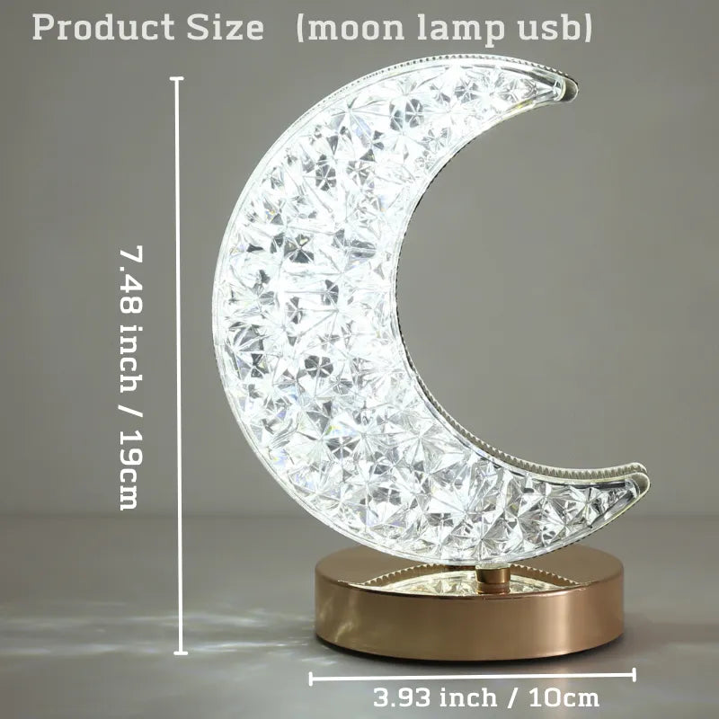 Bedroom Crystal Touch Dimming Night Light Girls Room Home