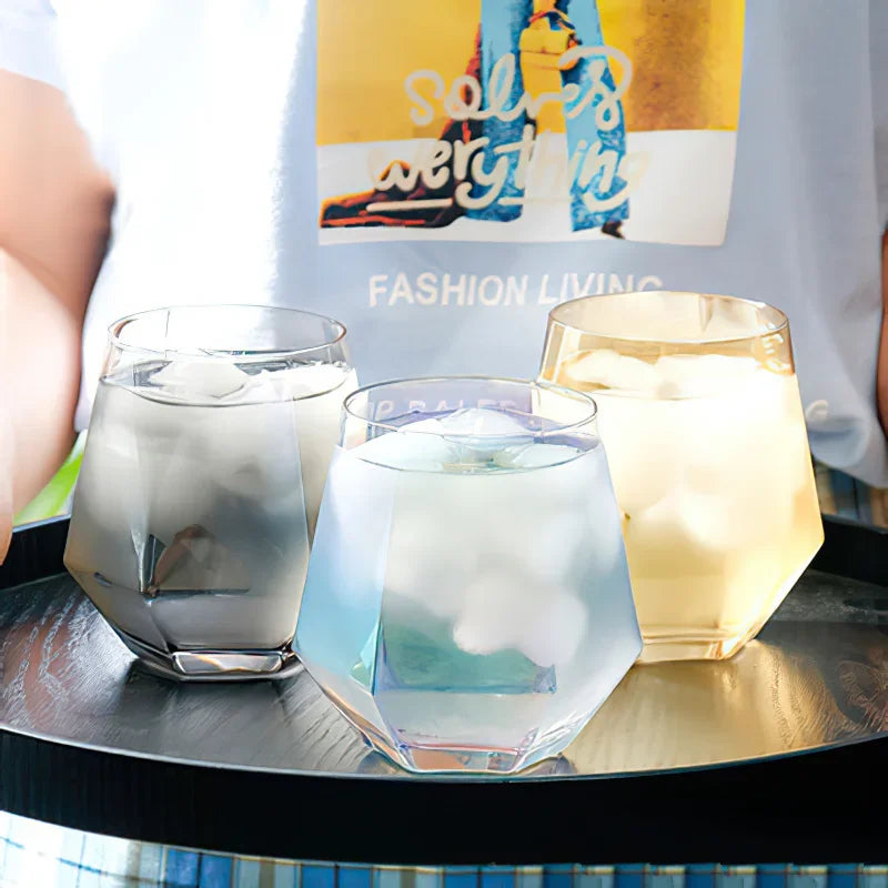 Glass Goblet Transparent Wine Creative Phnom Penh Colorful Fruit Juice Milk Cup Water Ware Home Kitchen Bar Decoration Drinkware