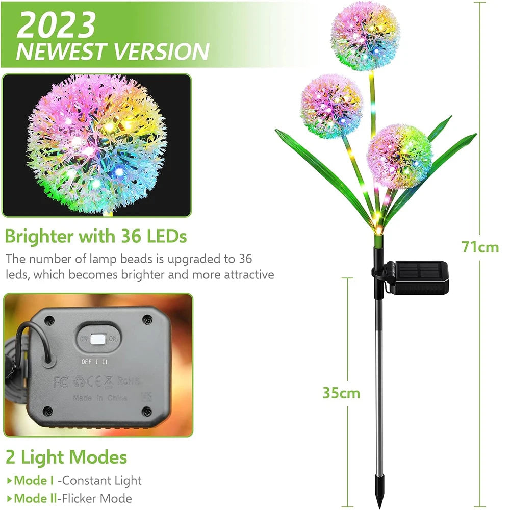 Solar Dandelion Flower Light Outdoor Waterproof LED