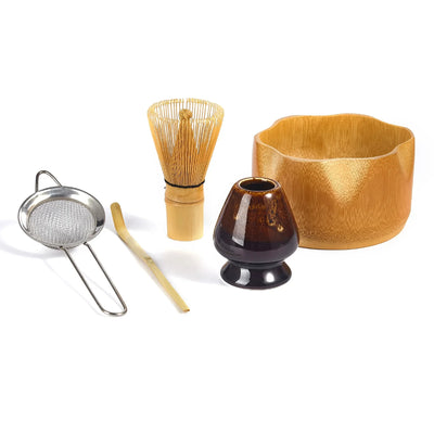 3/5pcs Handmade Home Easy Clean Matcha Tea Set Tool Stand Kit Bowl Whisk Scoop Gift Ceremony Traditional Japanese Accessories