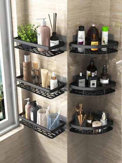 Wall Hanging Corner Rectangular Rack:  Maximize Your Bathroom Space