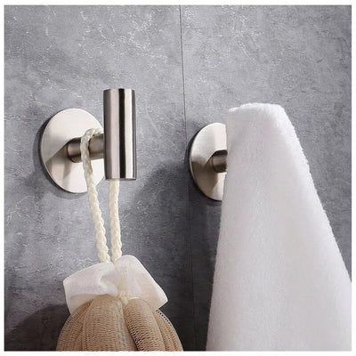 Gancho adhesivo de acero inoxidable para batas, gancho para toallas de pared para baño, cocina, garaje, herrajes resistentes para cocina montados en la pared