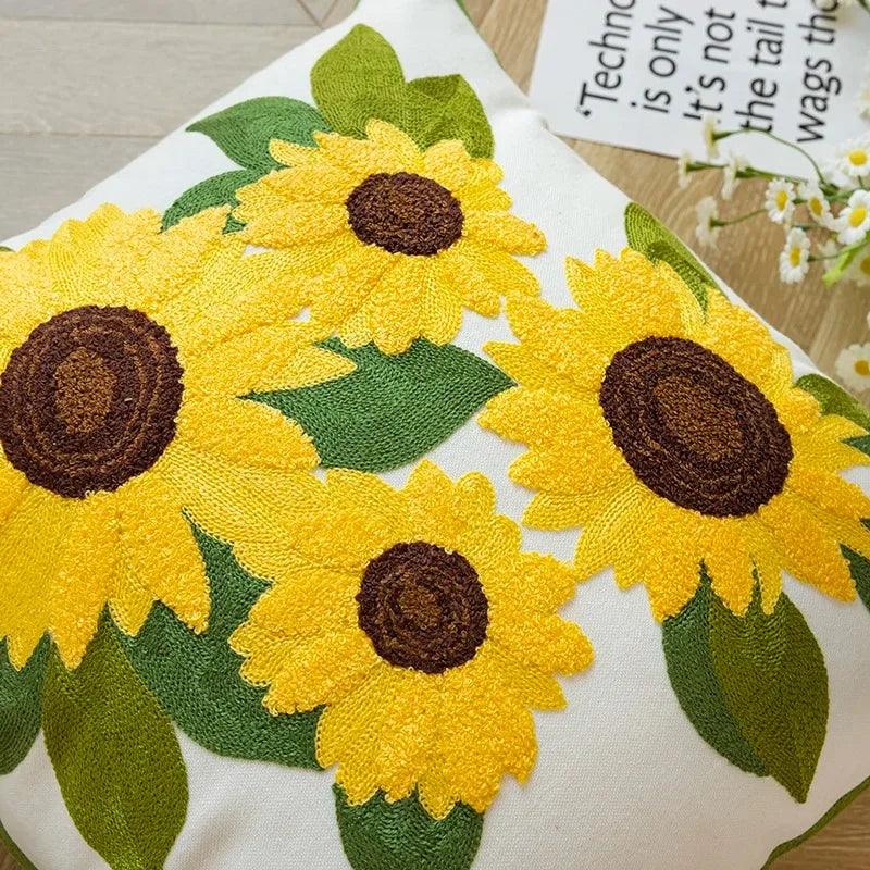 Sunflower Dreams Pillow Cover:  - Soft, Stylish, and Sustainable.