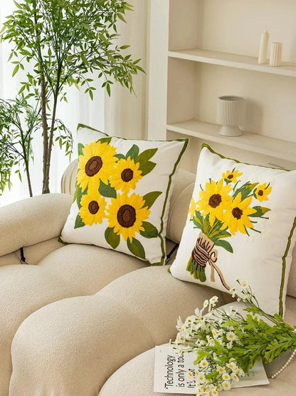 Sunflower Dreams Pillow Cover:  - Soft, Stylish, and Sustainable.