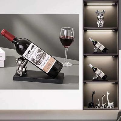 Nordic Light Luxury Wine Rack Creative Bear Wine Tray High-end Home Decorations Ornaments Living Room Display Cabinet Wine Rack