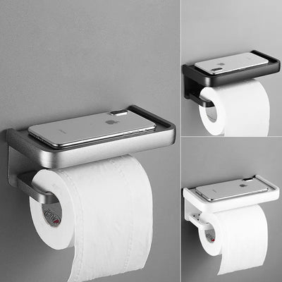 Black Toilet Paper Holder Multifunction Bathroom Storage