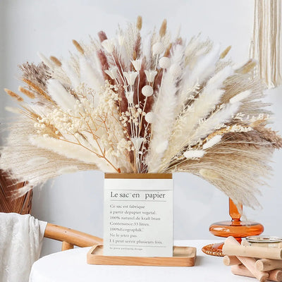 Ramo de hierba de pampa seca natural, decoración del hogar, Acción de Gracias, cosecha de otoño, arreglo floral para bodas, decoración de fiestas, estilo bohemio