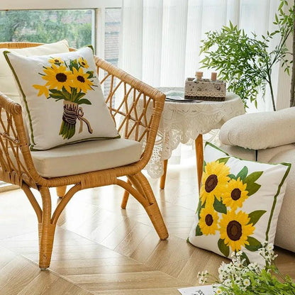 Sunflower Dreams Pillow Cover:  - Soft, Stylish, and Sustainable.