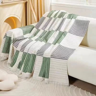 Lines Throw Blanket Single Full Four Season Cotton Sofa Cover Dust Anti-cat Scratch Protection Cover Sofa Blanket