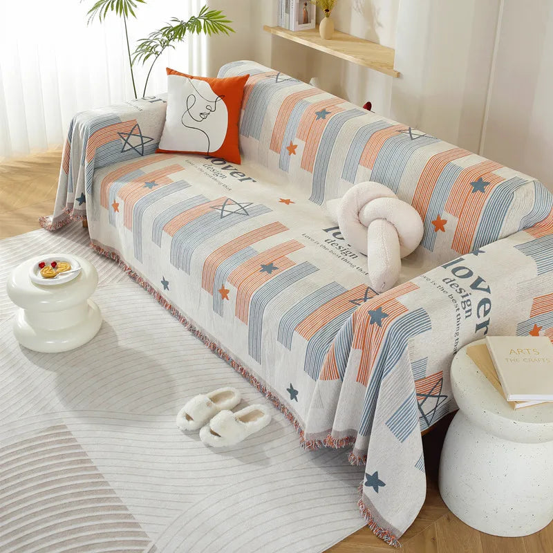 Geometry Line Sofa Cover Cloth Sofa Blanket Cover Full Cover Universal Couch Towel Cover Dust Proof Sofa Cushion Cover