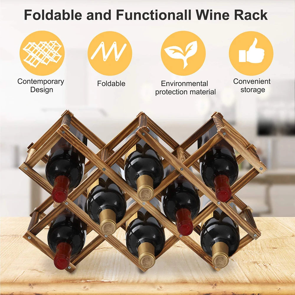 Stackable Wine Storage Rack 3, 5, 6, 10 Bottle Wooden Wine Rack home brewery & wine making barware Red Wine Cabinet Bar Tools