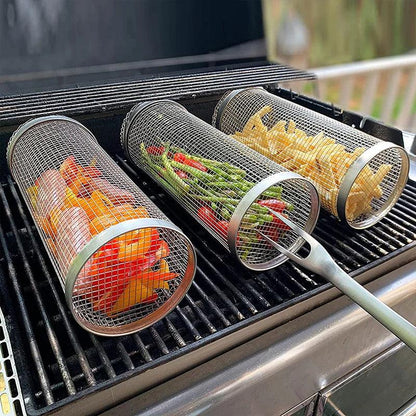 Rolling Grilling BBQ Basket Stainless Steel