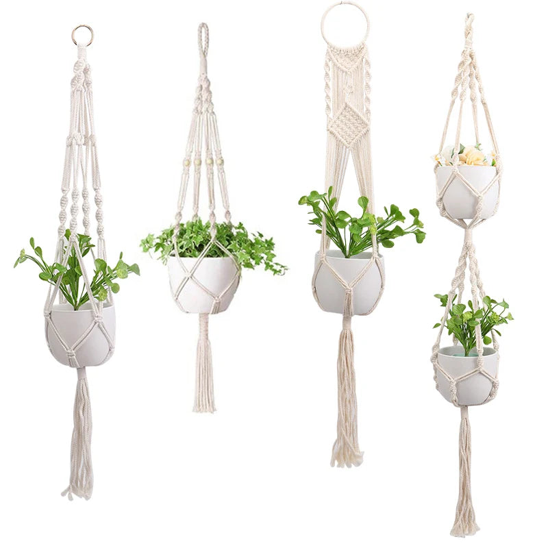 Macrame Handmade Plant Hanger Baskets Flower Pots