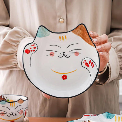 Cartoon Cat Baby Ceramic Plate - Make Mealtime More Fun With this Adorable Cat-Themed Ceramic plate