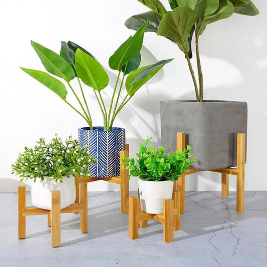 Rustic Wooden Plant Pedestal - Showcase your favorite plants in style